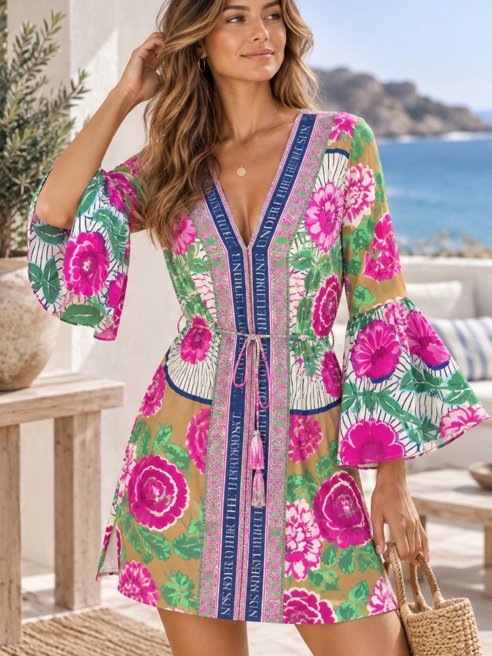 Maaji Cerice Bouquet Enjoyable Dress Coastal Grandma Bohemian Resort Wear